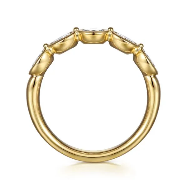 14K Yellow Gold Bezel Oval 5 Stone Diamond Anniversary Band Image 2 Koerbers Fine Jewelry Inc New Albany, IN