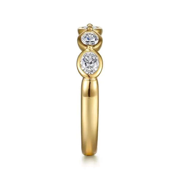 14K Yellow Gold Bezel Oval 5 Stone Diamond Anniversary Band Image 4 Koerbers Fine Jewelry Inc New Albany, IN