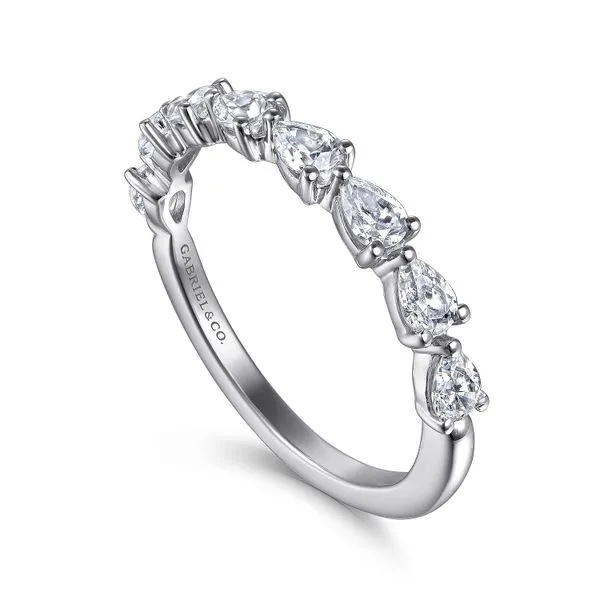 14K White Gold East West Prong Set Pear Shape Diamond Anniversary Band Image 3 Koerbers Fine Jewelry Inc New Albany, IN