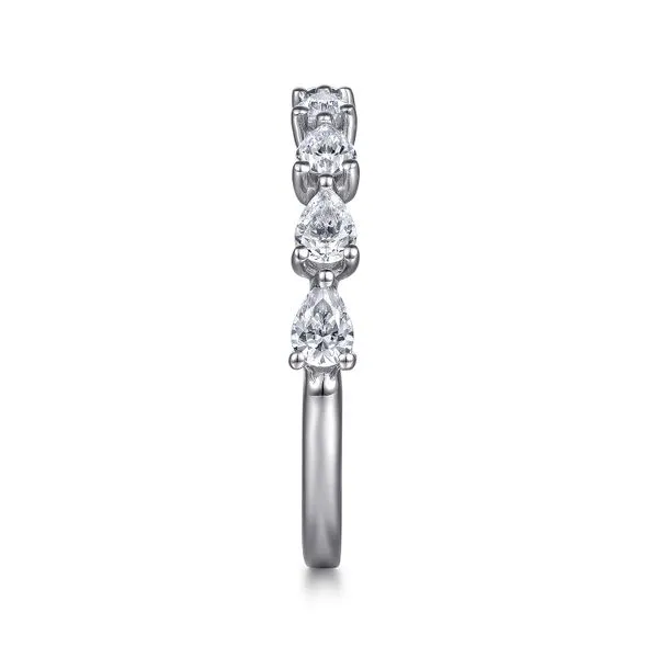 14K White Gold East West Prong Set Pear Shape Diamond Anniversary Band Image 4 Koerbers Fine Jewelry Inc New Albany, IN