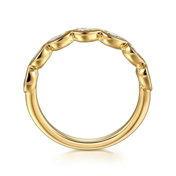 14K Yellow Gold Bezel Pear Shape 7 Stone Diamond Anniversary Band Image 2 Koerbers Fine Jewelry Inc New Albany, IN