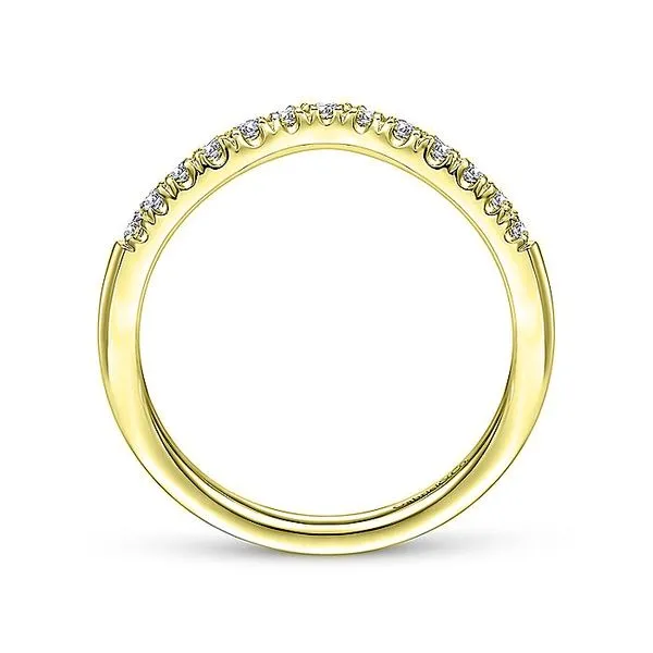 14K Yellow Gold Contour Diamond Wedding Band Image 3 Koerbers Fine Jewelry Inc New Albany, IN