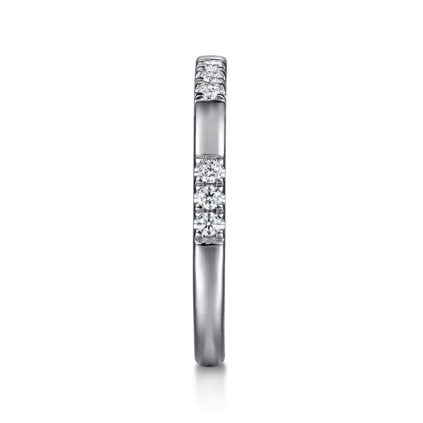 14K White Gold 9 Stone Diamond Wedding Band Image 4 Koerbers Fine Jewelry Inc New Albany, IN