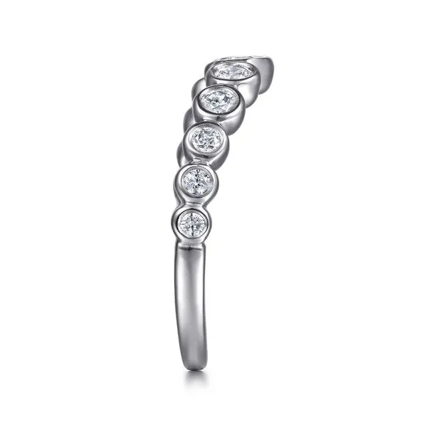14K White Gold 11 Stone Curved Diamond Wedding Band Image 4 Koerbers Fine Jewelry Inc New Albany, IN