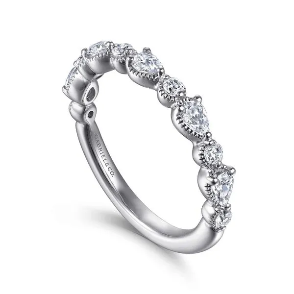 14K White Gold Diamond 11 Stone Wedding Band Image 3 Koerbers Fine Jewelry Inc New Albany, IN