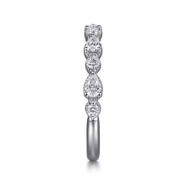 14K White Gold Diamond 11 Stone Wedding Band Image 4 Koerbers Fine Jewelry Inc New Albany, IN