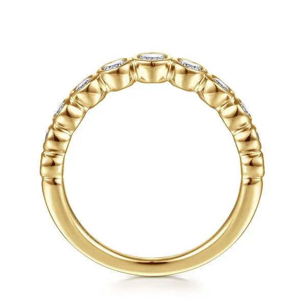 14K Yellow Gold 11 Stone Curved Diamond Wedding Band Image 2 Koerbers Fine Jewelry Inc New Albany, IN