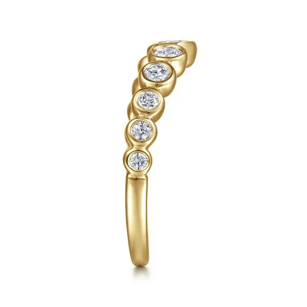 14K White Gold 11 Stone Curved Diamond Wedding Band Image 4 Koerbers Fine Jewelry Inc New Albany, IN