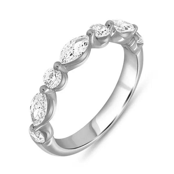 18K White Gold 7 Stone Diamond Wedding Band Koerbers Fine Jewelry Inc New Albany, IN