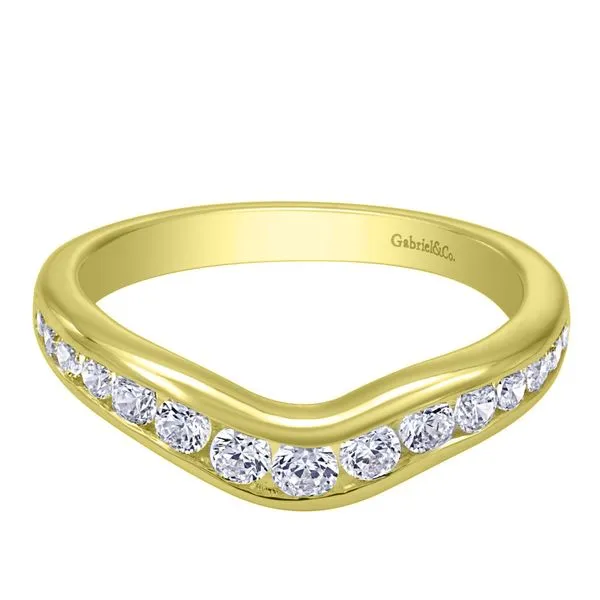 14K Yellow Gold Round Channel Set Curved Diamond Wedding Band Koerbers Fine Jewelry Inc New Albany, IN