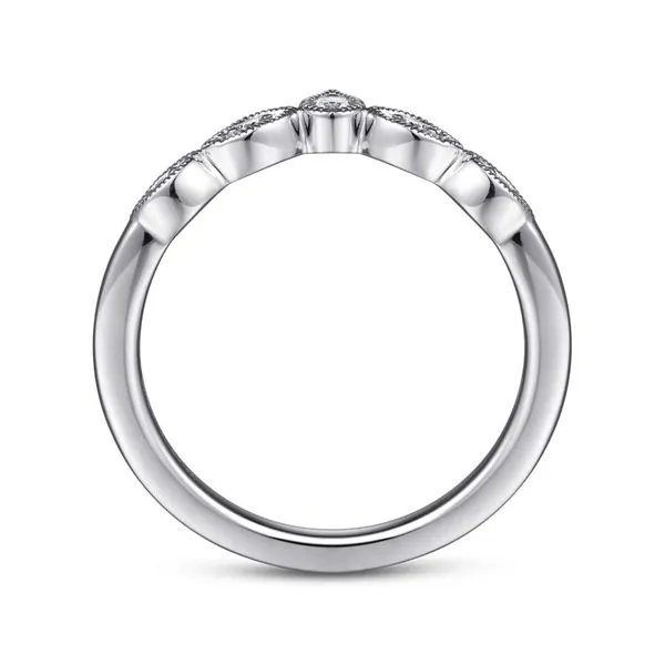 14K White Gold Curved Gold Diamond Anniversary Band Image 2 Koerbers Fine Jewelry Inc New Albany, IN