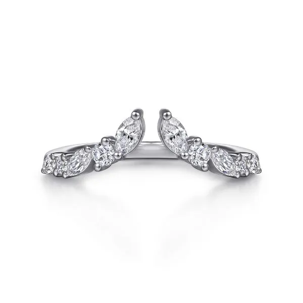 14K White Gold Prong Marquise and Round Diamond Anniversary Band Koerbers Fine Jewelry Inc New Albany, IN
