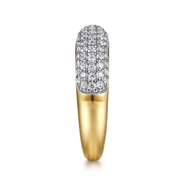 14K Yellow and White Gold Pave Diamond Anniversary Band Image 4 Koerbers Fine Jewelry Inc New Albany, IN