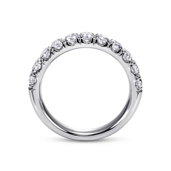 14K White Gold 11 Stone French Pave Diamond Wedding Band Image 2 Koerbers Fine Jewelry Inc New Albany, IN