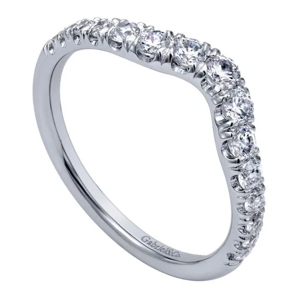 Curved 14K White Gold French Pave Diamond Wedding Band 0.49 CTW Image 3 Koerbers Fine Jewelry Inc New Albany, IN