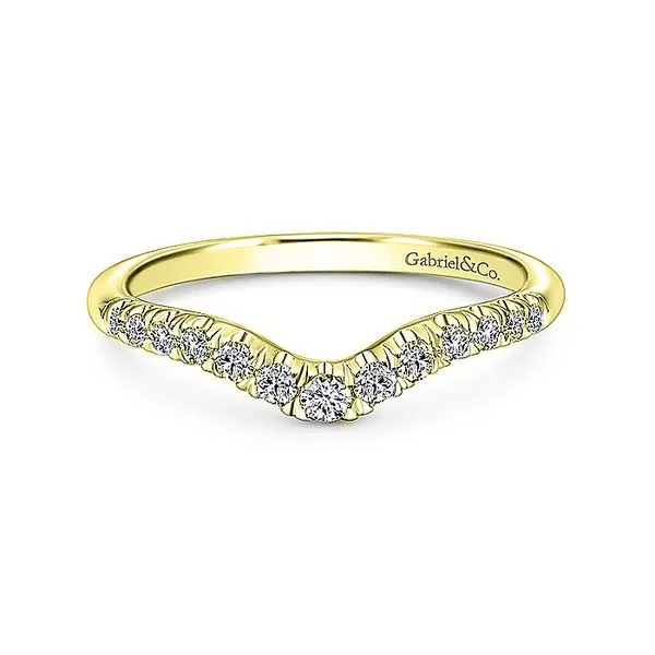 14K Yellow Gold Contour Diamond Wedding Band Koerbers Fine Jewelry Inc New Albany, IN