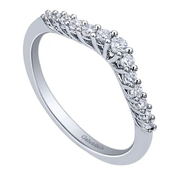 14K White Gold Curved Diamond Wedding Band Image 3 Koerbers Fine Jewelry Inc New Albany, IN