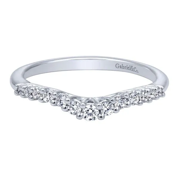 14K White Gold Curved Diamond Wedding Band Koerbers Fine Jewelry Inc New Albany, IN