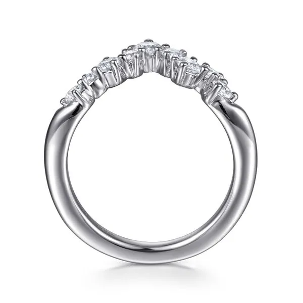14K White Gold 9 Stone Diamond Wedding Band Image 2 Koerbers Fine Jewelry Inc New Albany, IN