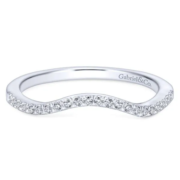14K White Gold Curved Prong Set Contour Diamond Wedding Band 0.13 CTW Koerbers Fine Jewelry Inc New Albany, IN