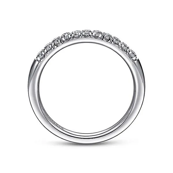 14K White Gold 11 Stone French Pavé Diamond Wedding Band Image 2 Koerbers Fine Jewelry Inc New Albany, IN