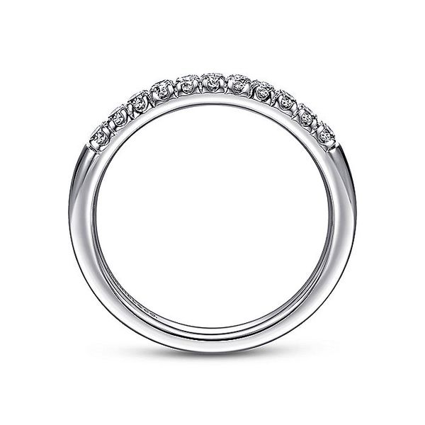 14K White Gold 11 Stone French Pavé Diamond Wedding Band Image 2 Koerbers Fine Jewelry Inc New Albany, IN