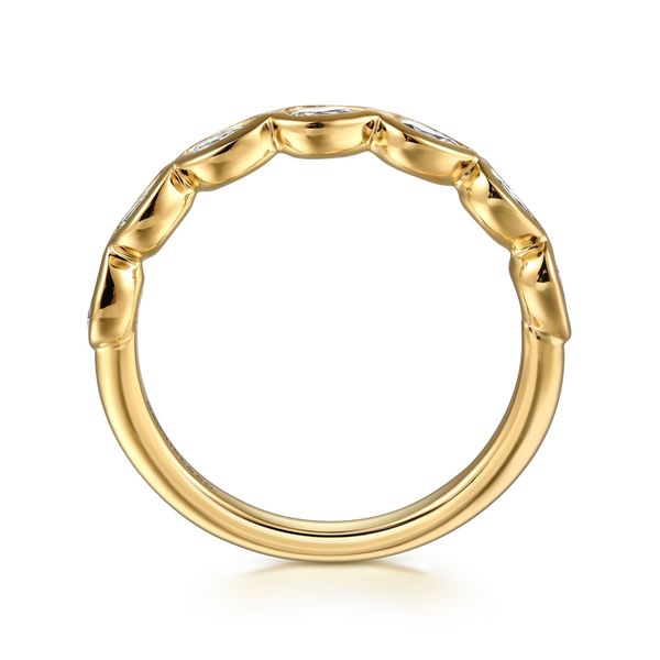 14K Yellow Gold Bezel Pear Shape 7 Stone Diamond Anniversary Band Image 2 Koerbers Fine Jewelry Inc New Albany, IN