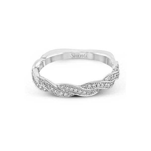 18K White Gold Twisted Diamond Wedding Band Image 2 Koerbers Fine Jewelry Inc New Albany, IN