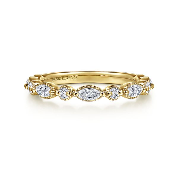 14K Yellow Gold Marquise and Round Diamond Anniversary Band Koerbers Fine Jewelry Inc New Albany, IN