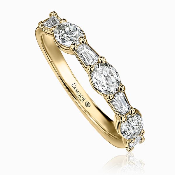 14K Yellow Gold 7 Stone Diamond Wedding Band Koerbers Fine Jewelry Inc New Albany, IN