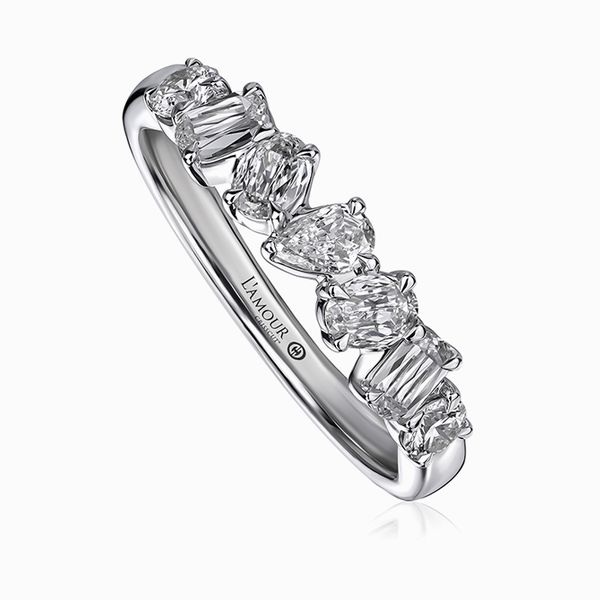 14K White Gold 7 Stone Diamond Wedding Band Koerbers Fine Jewelry Inc New Albany, IN