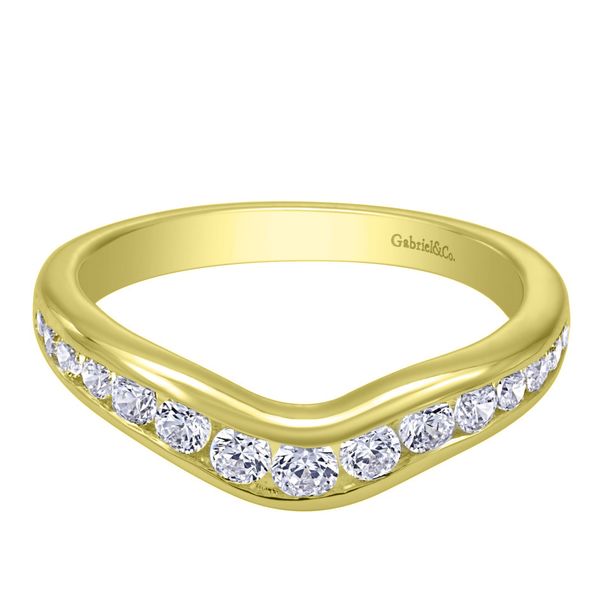 14K Yellow Gold Round Channel Set Curved Diamond Wedding Band Koerbers Fine Jewelry Inc New Albany, IN