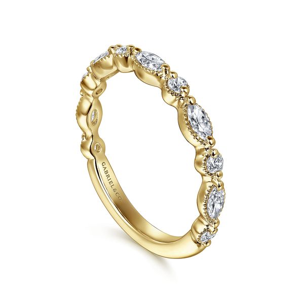 14K Yellow Gold Marquise and Round Diamond Anniversary Band Image 3 Koerbers Fine Jewelry Inc New Albany, IN