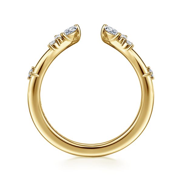 14K Yellow Gold Marquise and Round Open Diamond Curved Anniversary Band Image 2 Koerbers Fine Jewelry Inc New Albany, IN