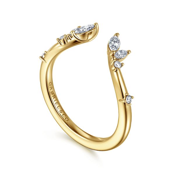 14K Yellow Gold Marquise and Round Open Diamond Curved Anniversary Band Image 3 Koerbers Fine Jewelry Inc New Albany, IN
