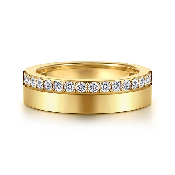 14K Yellow Gold 5mm Diamond Anniversary Cigar Band Koerbers Fine Jewelry Inc New Albany, IN