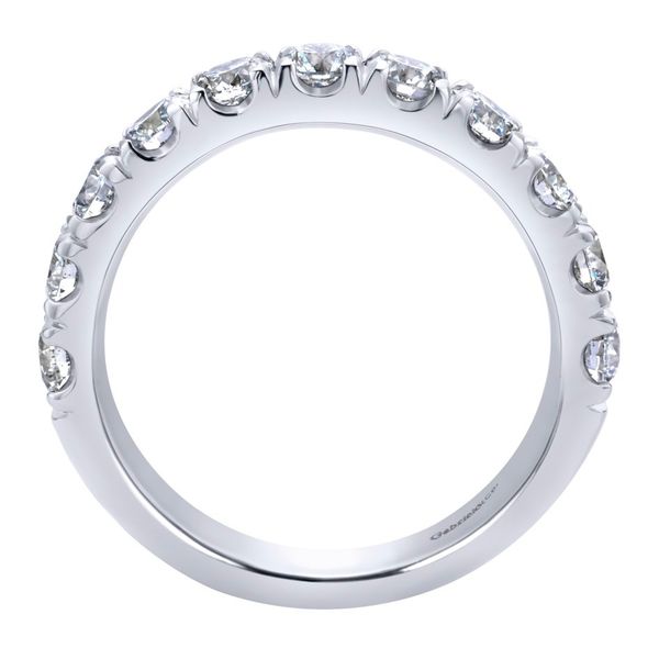 14K White Gold 11 Stone French Pave Set Diamond Wedding Band Image 2 Koerbers Fine Jewelry Inc New Albany, IN