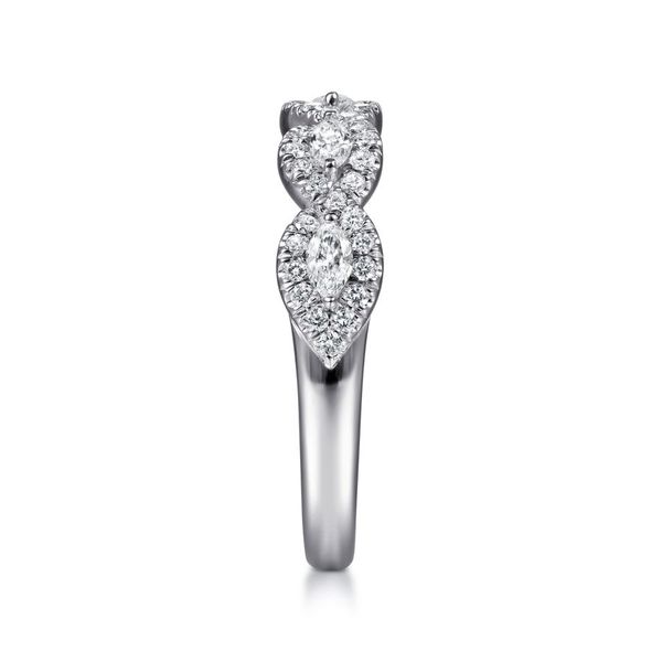 14K White Gold Marquise Halo Station Diamond Anniversary Band Image 4 Koerbers Fine Jewelry Inc New Albany, IN