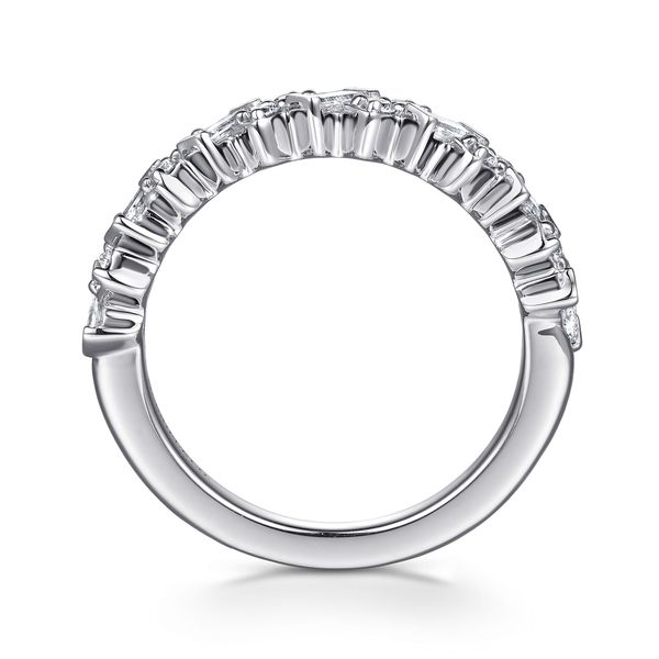 14K White Gold Beads Setting Baguette and Round Diamond Anniversary Band Image 2 Koerbers Fine Jewelry Inc New Albany, IN
