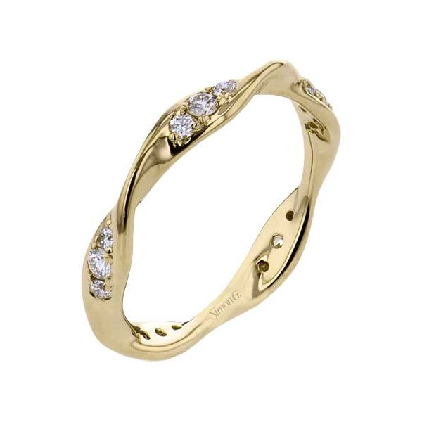 18K Yellow Gold Twisted Diamond Wedding Band Koerbers Fine Jewelry Inc New Albany, IN