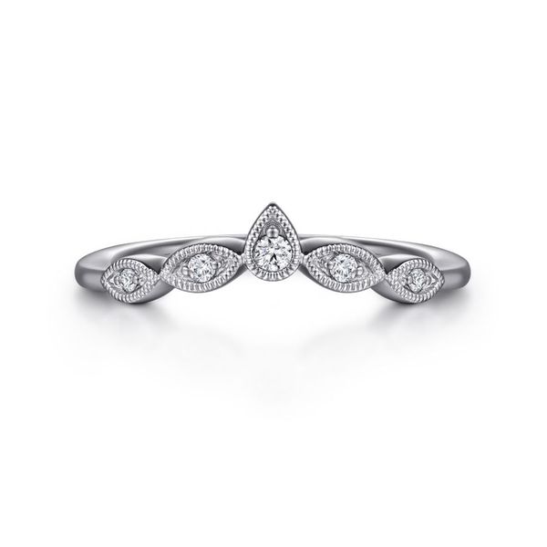 14K White Gold Vintage Curved Diamond Anniversary Band Koerbers Fine Jewelry Inc New Albany, IN