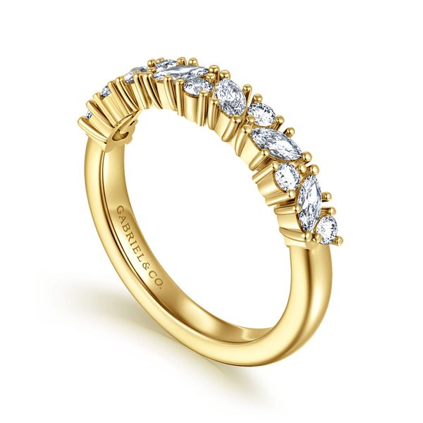 14K Yellow Gold Prong Marquise and Round Diamond Anniversary Band Image 3 Koerbers Fine Jewelry Inc New Albany, IN