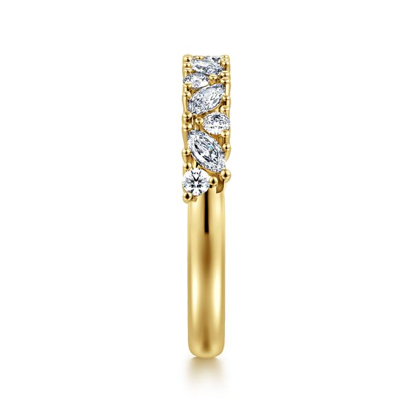 14K Yellow Gold Prong Marquise and Round Diamond Anniversary Band Image 4 Koerbers Fine Jewelry Inc New Albany, IN