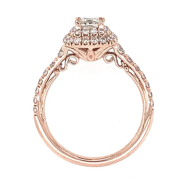 14K Rose Gold Double Halo Single Row Engagement Ring Image 2 Koerbers Fine Jewelry Inc New Albany, IN