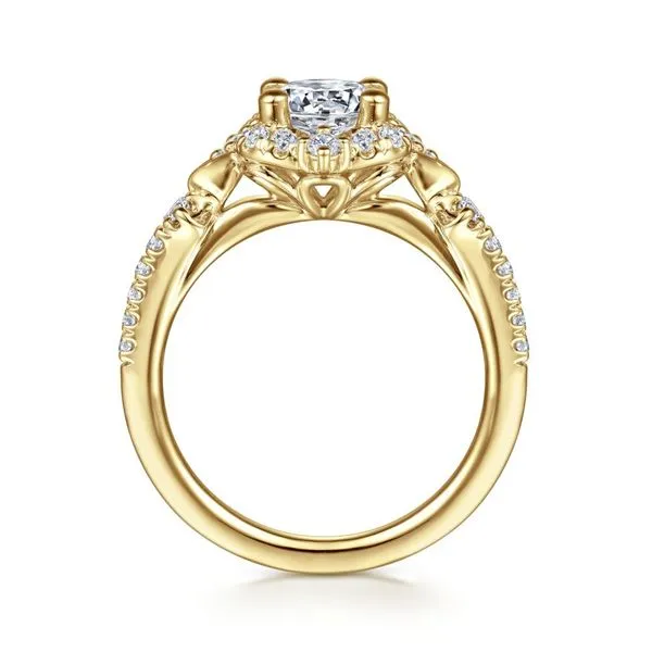 Veronique - Unique 14K Yellow Gold Vintage Inspired Halo Diamond Engagement Ring Image 2 Koerbers Fine Jewelry Inc New Albany, IN