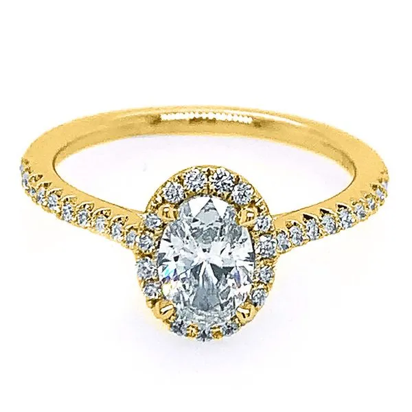 14K Yellow Gold Oval Halo Diamond Engagement Ring Koerbers Fine Jewelry Inc New Albany, IN