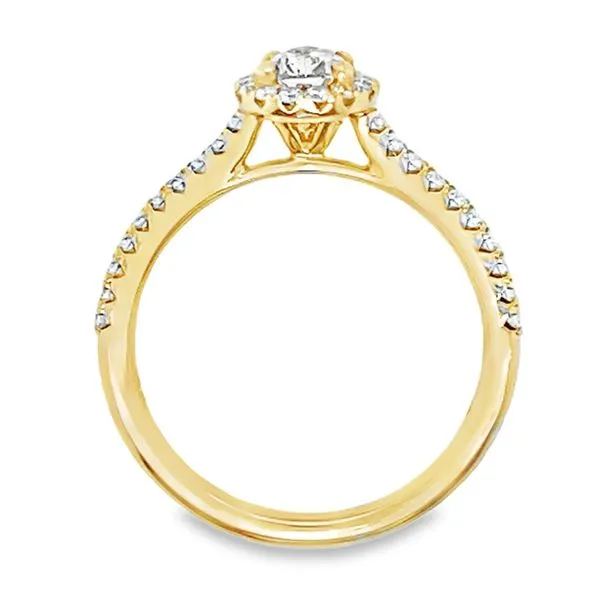 14K Yellow Gold Pear Halo Natural Diamond Engagement Ring 0.75CTW Image 3 Koerbers Fine Jewelry Inc New Albany, IN