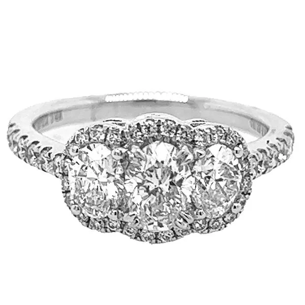 14K White Gold Three Stone Plus Diamond Ring Koerbers Fine Jewelry Inc New Albany, IN