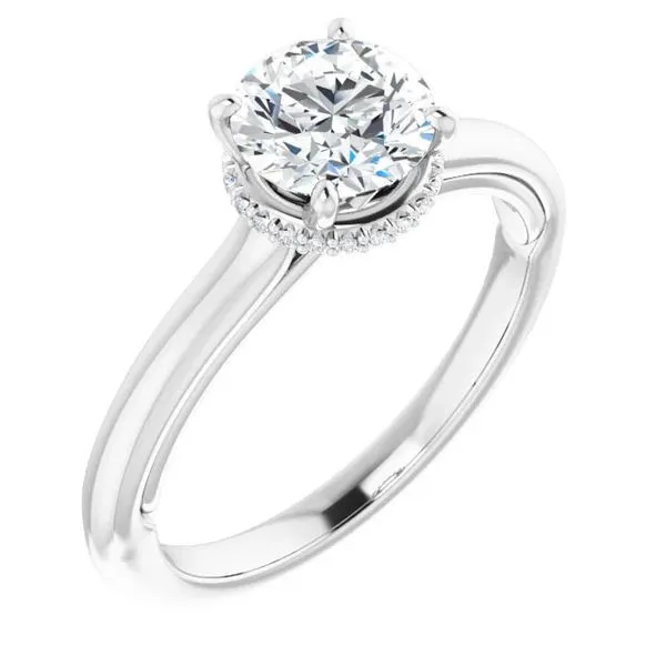 14K White Gold Halo Diamond Engagement Koerbers Fine Jewelry Inc New Albany, IN