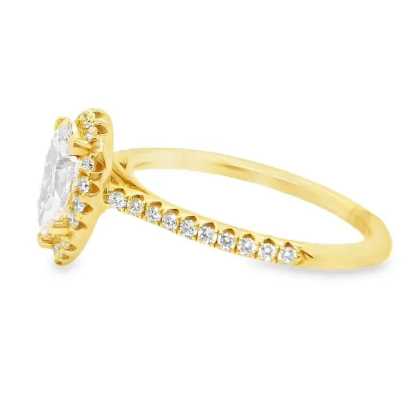 14K Halo Single Row Natural Pear Diamond Engagement Ring 1.25 CTW Image 3 Koerbers Fine Jewelry Inc New Albany, IN